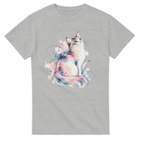 Load image into Gallery viewer, Whimsical Watercolour Cat T-Shirt in ash by Catagorical