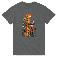 Load image into Gallery viewer, Whimsical Christmas Cats T-Shirt in graphite heather by Catagorical