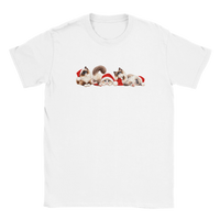 Load image into Gallery viewer, Christmas Ragdoll Cats T-Shirt in white by Catagorical