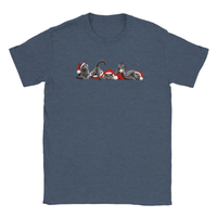 Load image into Gallery viewer, Christmas Russian Blue Cats T-Shirt in heather navy by Catagorical