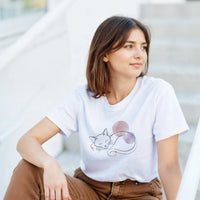 Load image into Gallery viewer, Sleeping Cat Watercolor T-Shirt by Catagorical, view 2
