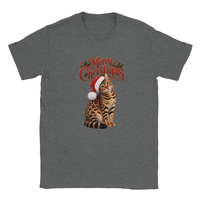Load image into Gallery viewer, Bengal Merry Christmas T-Shirt in graphite heather by Catagorical