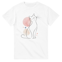 Load image into Gallery viewer, Minimalist Watercolor Cat T-Shirt in white by Catagorical