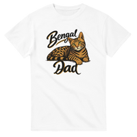Load image into Gallery viewer, Bengal Cat Dad T-Shirt in white by Catagorical