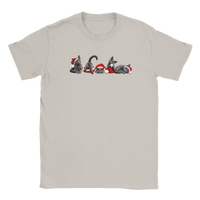 Load image into Gallery viewer, Christmas Russian Blue Cats T-Shirt in ice grey by Catagorical