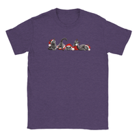 Load image into Gallery viewer, Christmas Russian Blue Cats T-Shirt in heather purple by Catagorical