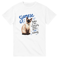 Load image into Gallery viewer, Siamese Talks a Lot T-Shirt in white by Catagorical