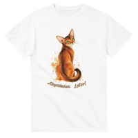 Load image into Gallery viewer, Abyssinian Later! Cat T-Shirt in white by Catagorical
