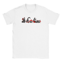 Load image into Gallery viewer, Christmas Russian Blue Cats T-Shirt in white by Catagorical