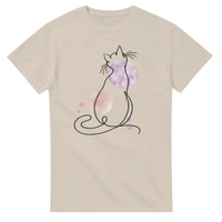 Load image into Gallery viewer, Dreamy Cat Watercolor T-Shirt in sand by Catagorical