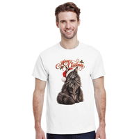 Load image into Gallery viewer, Maine Coon Cat Merry Christmas T-Shirt by Catagorical, view 2