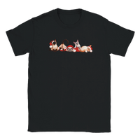 Load image into Gallery viewer, Christmas Siamese Cats T-Shirt in black by Catagorical