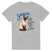 Load image into Gallery viewer, Siamese Talks a Lot T-Shirt in ash by Catagorical