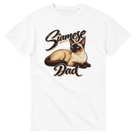 Load image into Gallery viewer, Siamese Cat Dad T-Shirt in white by Catagorical