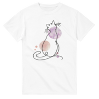 Load image into Gallery viewer, Dreamy Cat Watercolor T-Shirt in white by Catagorical