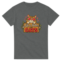 Load image into Gallery viewer, Life Is Better With Cats T-Shirt in graphite heather by Catagorical