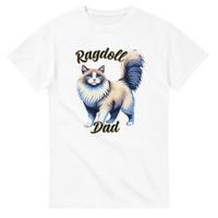 Load image into Gallery viewer, Ragdoll Cat Dad T-Shirt in white by Catagorical