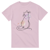 Load image into Gallery viewer, Dreamy Cat Watercolor T-Shirt in light pink by Catagorical