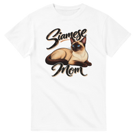 Load image into Gallery viewer, Siamese Cat Mom T-Shirt in white by Catagorical