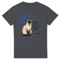 Load image into Gallery viewer, Siamese Talks a Lot T-Shirt in dark heather by Catagorical