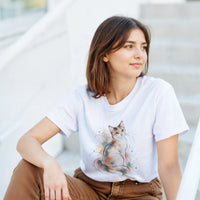 Load image into Gallery viewer, Watercolor Calico Cat T-Shirt by Catagorical, view 3