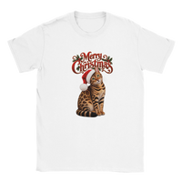 Load image into Gallery viewer, Bengal Merry Christmas T-Shirt in white by Catagorical