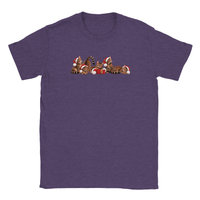 Load image into Gallery viewer, Christmas Bengal Cats T-Shirt in heather purple by Catagorical