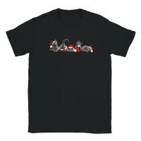 Load image into Gallery viewer, Christmas Russian Blue Cats T-Shirt in black by Catagorical