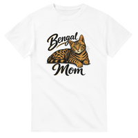 Load image into Gallery viewer, Bengal Cat Mom T-Shirt in white by Catagorical