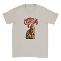 Load image into Gallery viewer, Bengal Merry Christmas T-Shirt in ice grey by Catagorical