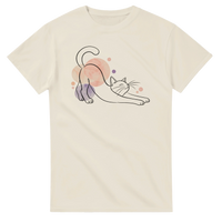Load image into Gallery viewer, Stretching Cat Watercolor T-Shirt in natural by Catagorical