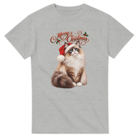 Load image into Gallery viewer, Ragdoll Cat Merry Christmas T-Shirt in ash by Catagorical