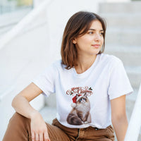 Load image into Gallery viewer, Ragdoll Cat Merry Christmas T-Shirt by Catagorical, view 2