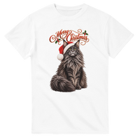 Load image into Gallery viewer, Maine Coon Cat Merry Christmas T-Shirt in white by Catagorical