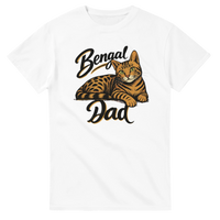 Load image into Gallery viewer, Bengal Cat Dad T-Shirt in white by Catagorical
