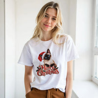 Load image into Gallery viewer, Siamese Cat Merry Christmas T-Shirt by Catagorical