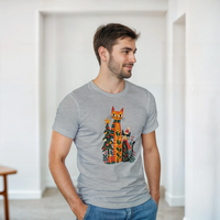 Load image into Gallery viewer, Whimsical Christmas Cats T-Shirt by Catagorical, view 2