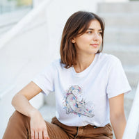 Load image into Gallery viewer, Colourful Cat Stretch Watercolour T-Shirt by Catagorical