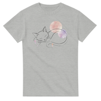 Load image into Gallery viewer, Sleeping Cat Watercolor T-Shirt in ash by Catagorical