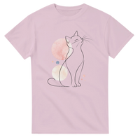 Load image into Gallery viewer, Minimalist Watercolor Cat T-Shirt in light pink by Catagorical