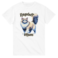 Load image into Gallery viewer, Ragdoll Cat Mom T-Shirt in white by Catagorical