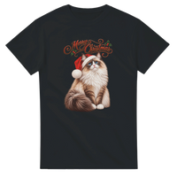 Load image into Gallery viewer, Ragdoll Cat Merry Christmas T-Shirt in black by Catagorical