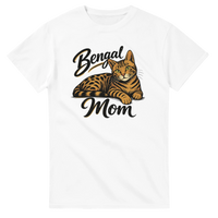 Load image into Gallery viewer, Bengal Cat Mom T-Shirt in white by Catagorical