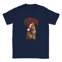 Load image into Gallery viewer, Bengal Merry Christmas T-Shirt in navy by Catagorical