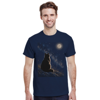 Load image into Gallery viewer, Cat Under the Stars T-Shirt by Catagorical, view 4